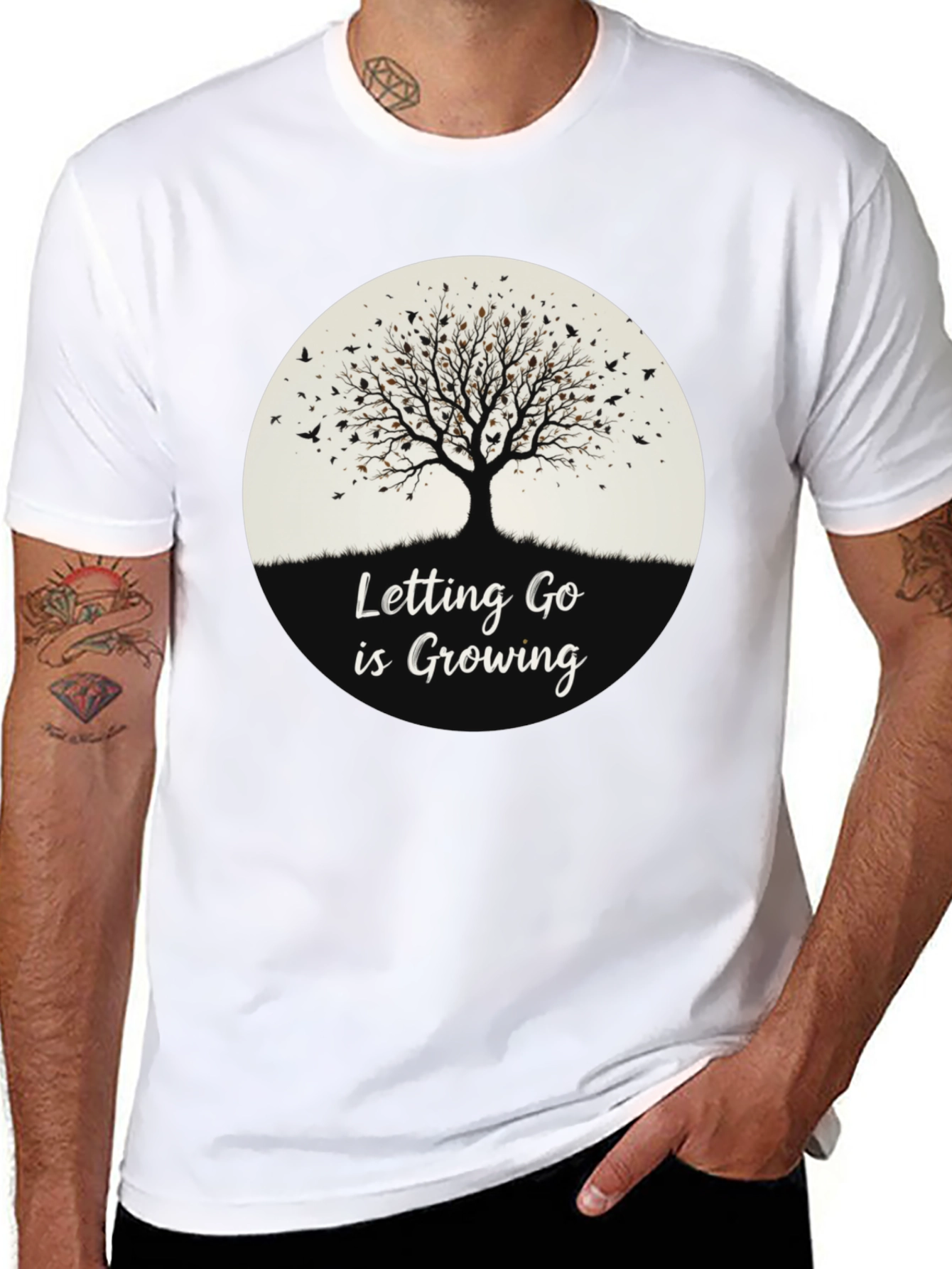 Letting Go is Growing Black Graphic Tee