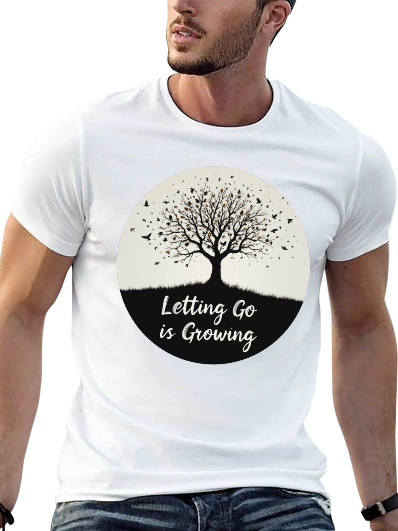 Letting Go is Growing Black Graphic Tee