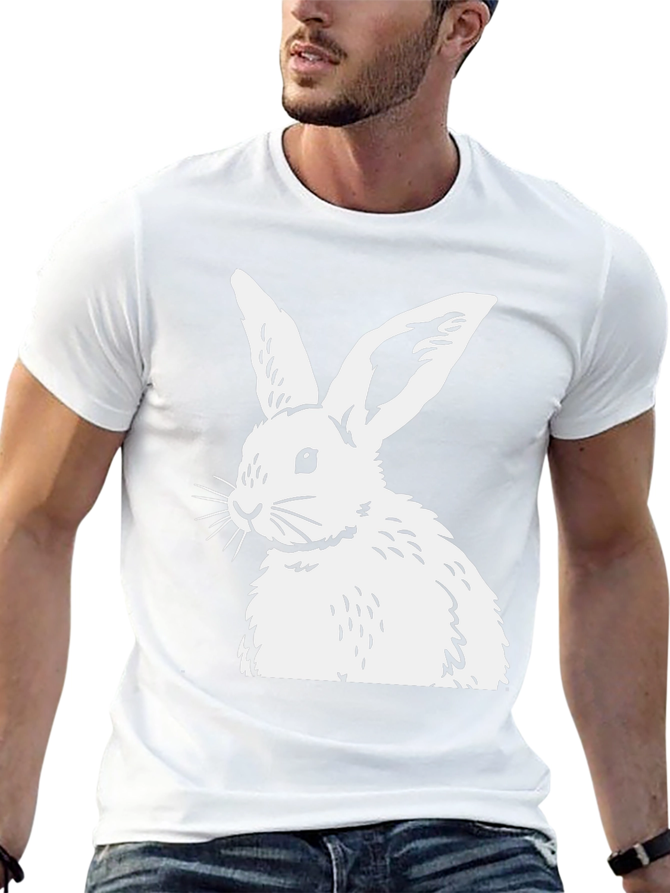 Black Rabbit Graphic Tee - Unisex Cotton Blend
