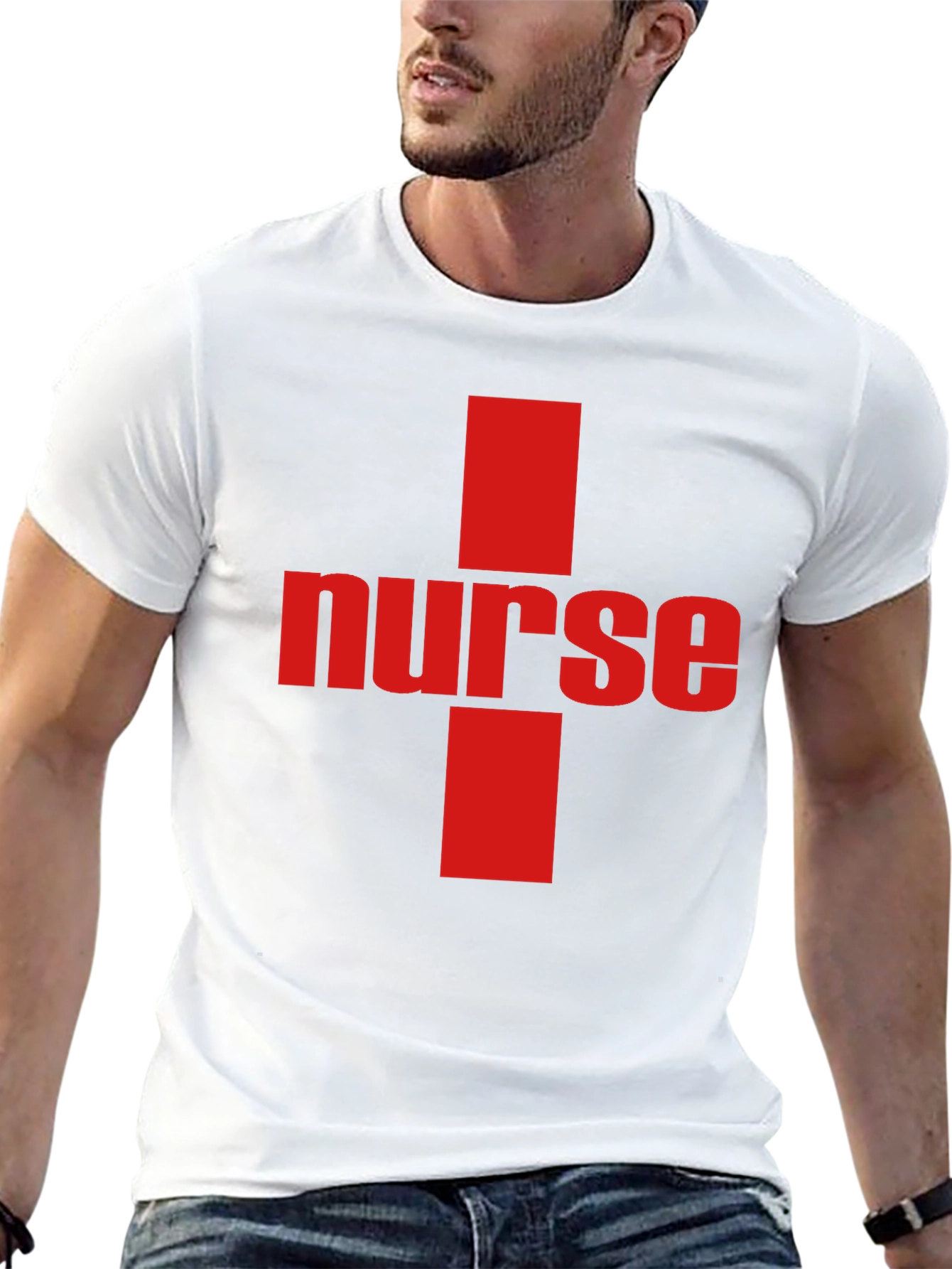 Nurse Cross Graphic Tee - Black Cotton T-Shirt