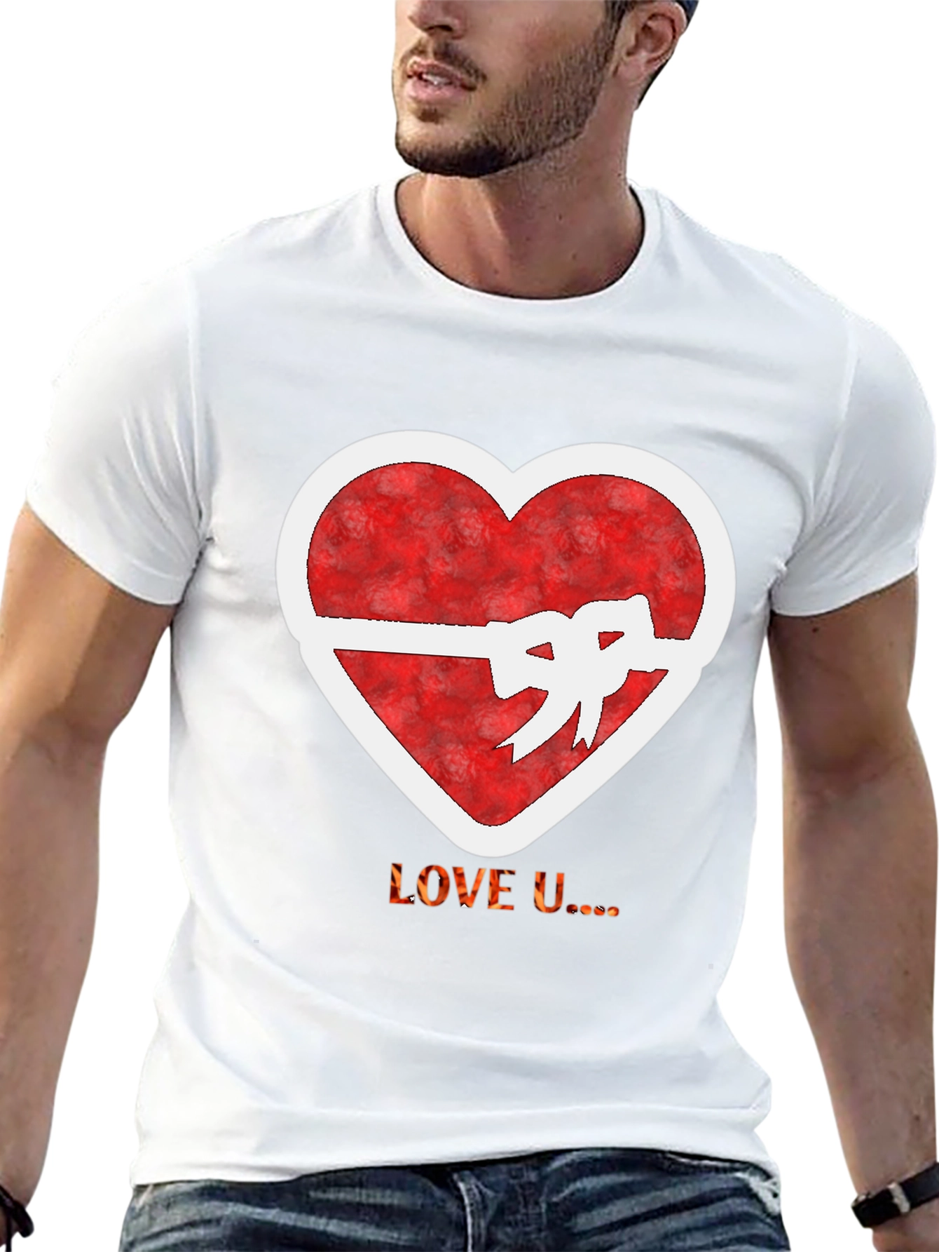 Heart Bow Graphic Tee - Love U...