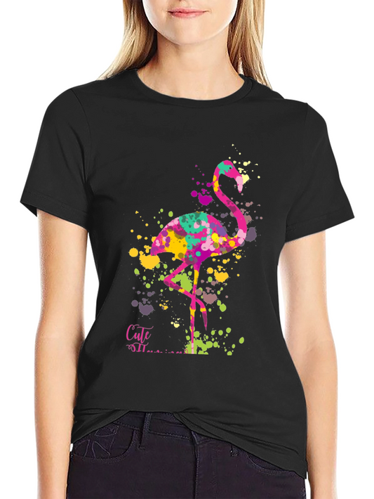 Watercolor Flamingo T-Shirt - Unique Artistic Design