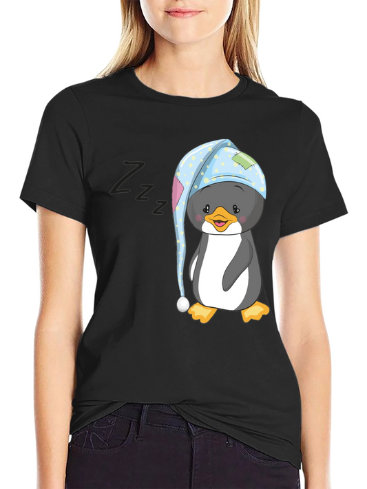 Cute Penguin in Nightcap T-Shirt