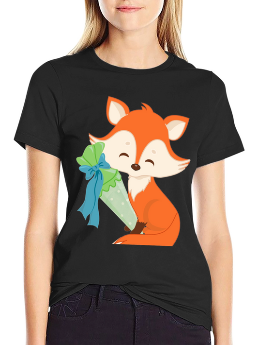 Fox with Treat T-Shirt - Cute & Stylish