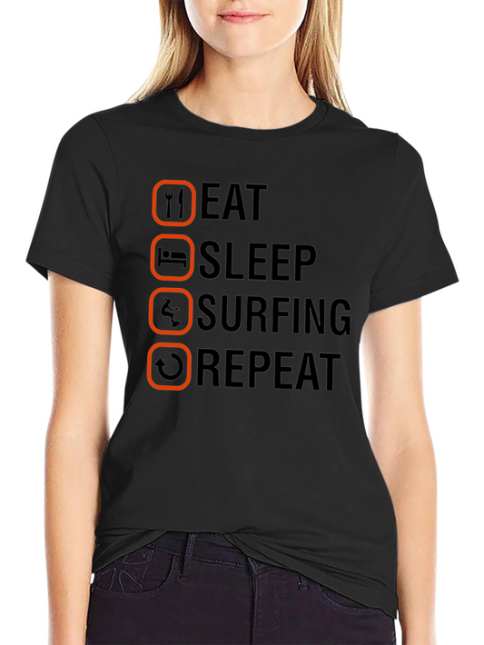 Eat Sleep Surfing Repeat Graphic T-Shirt