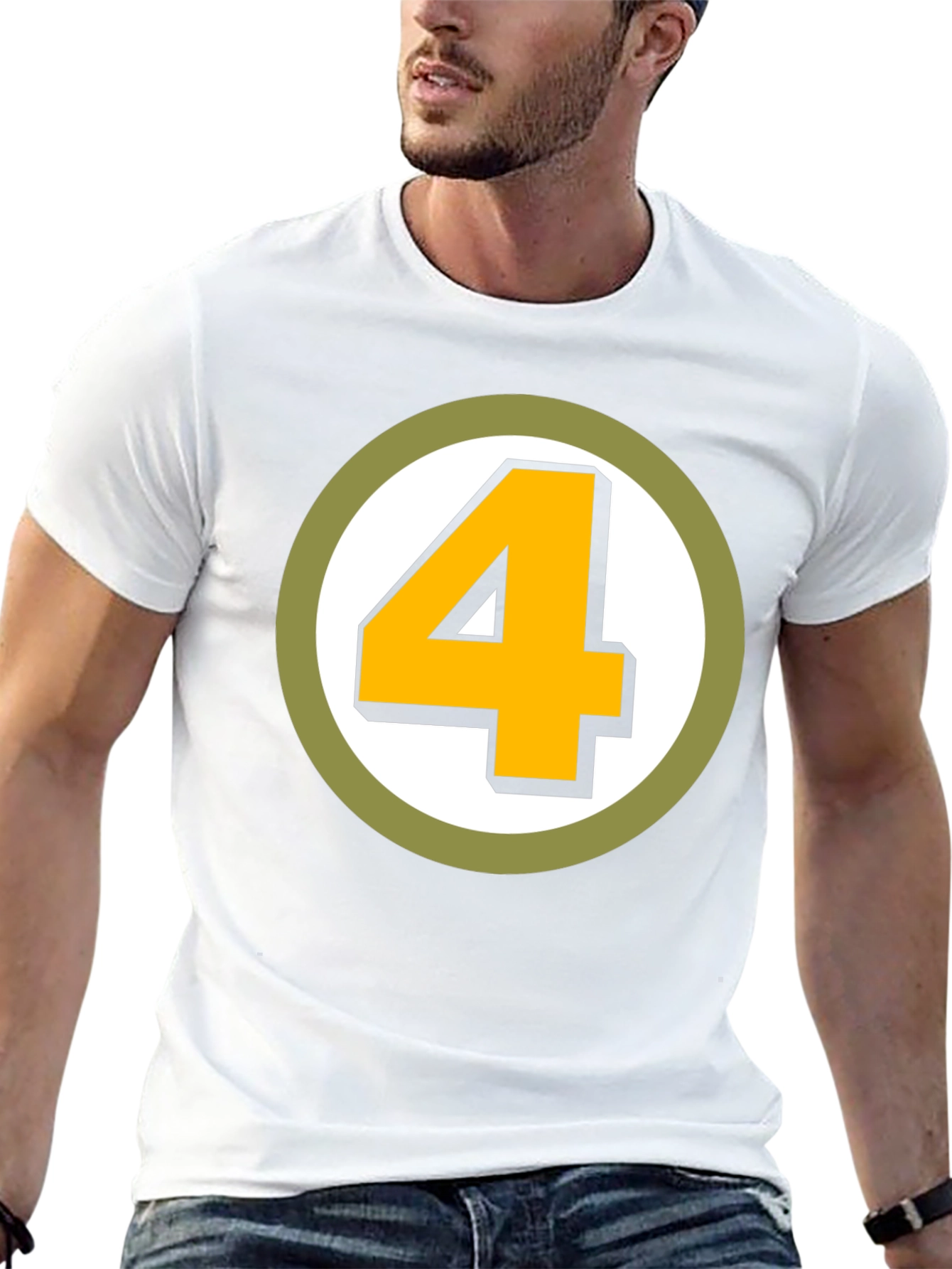 Retro Number 4 Graphic T-Shirt - Black