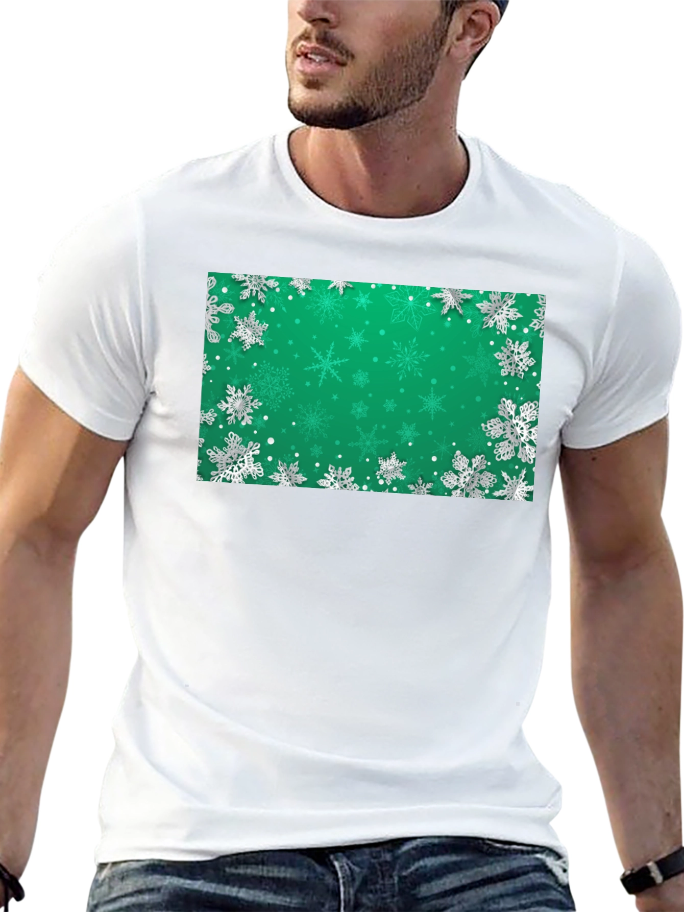 Snowflake Graphic T-Shirt - Holiday Festive Wear
