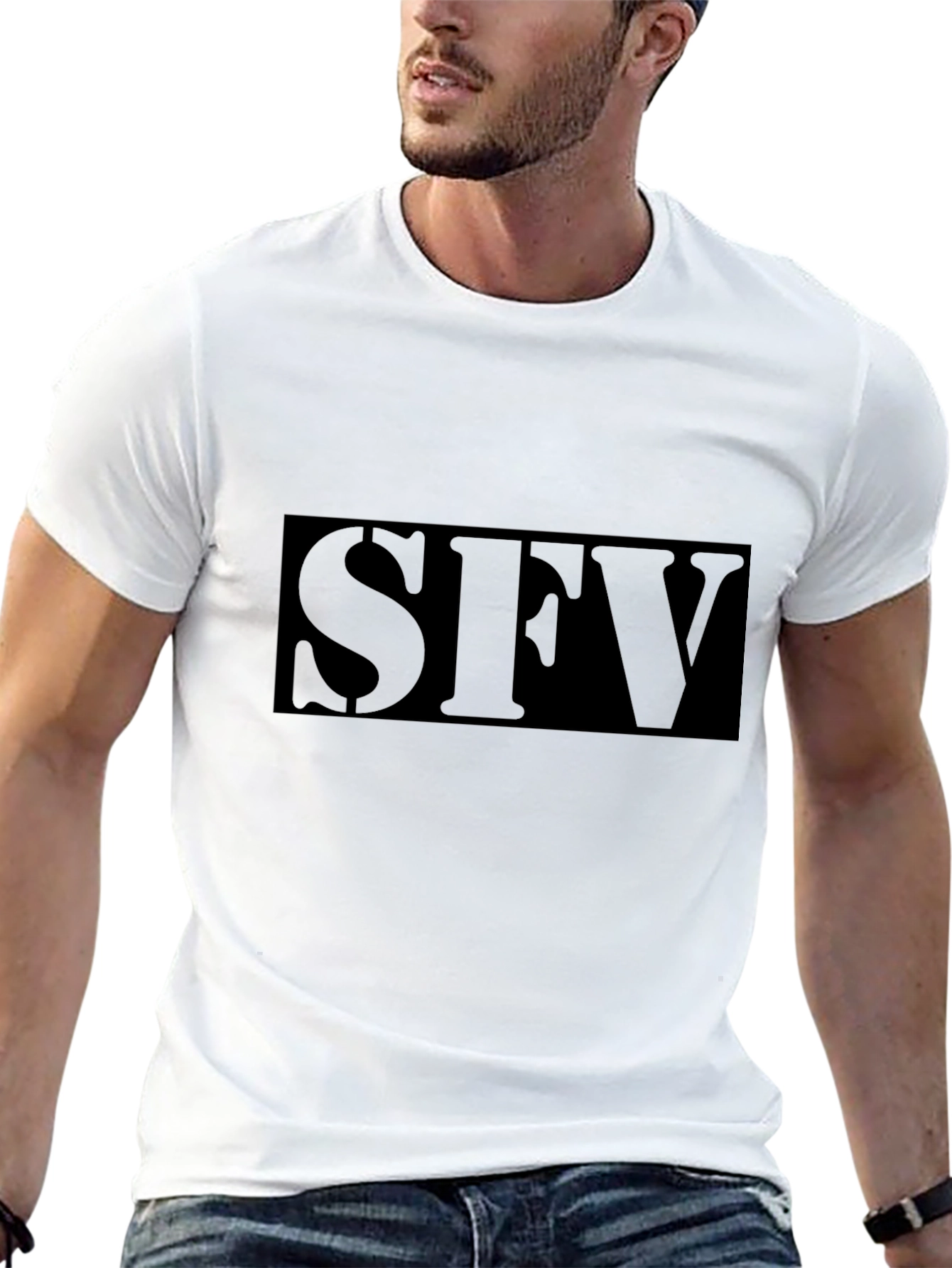SFV Black Graphic Tee - Mens Casual T-Shirt