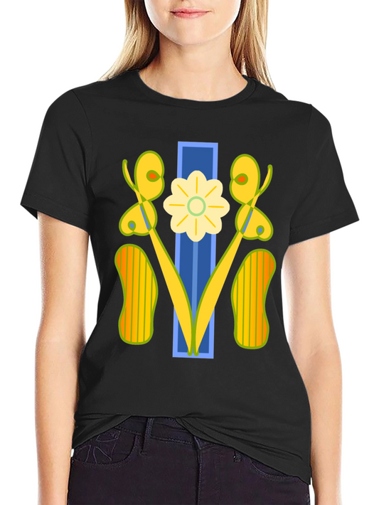 Abstract Floral Graphic Tee - Modern Art Shirt