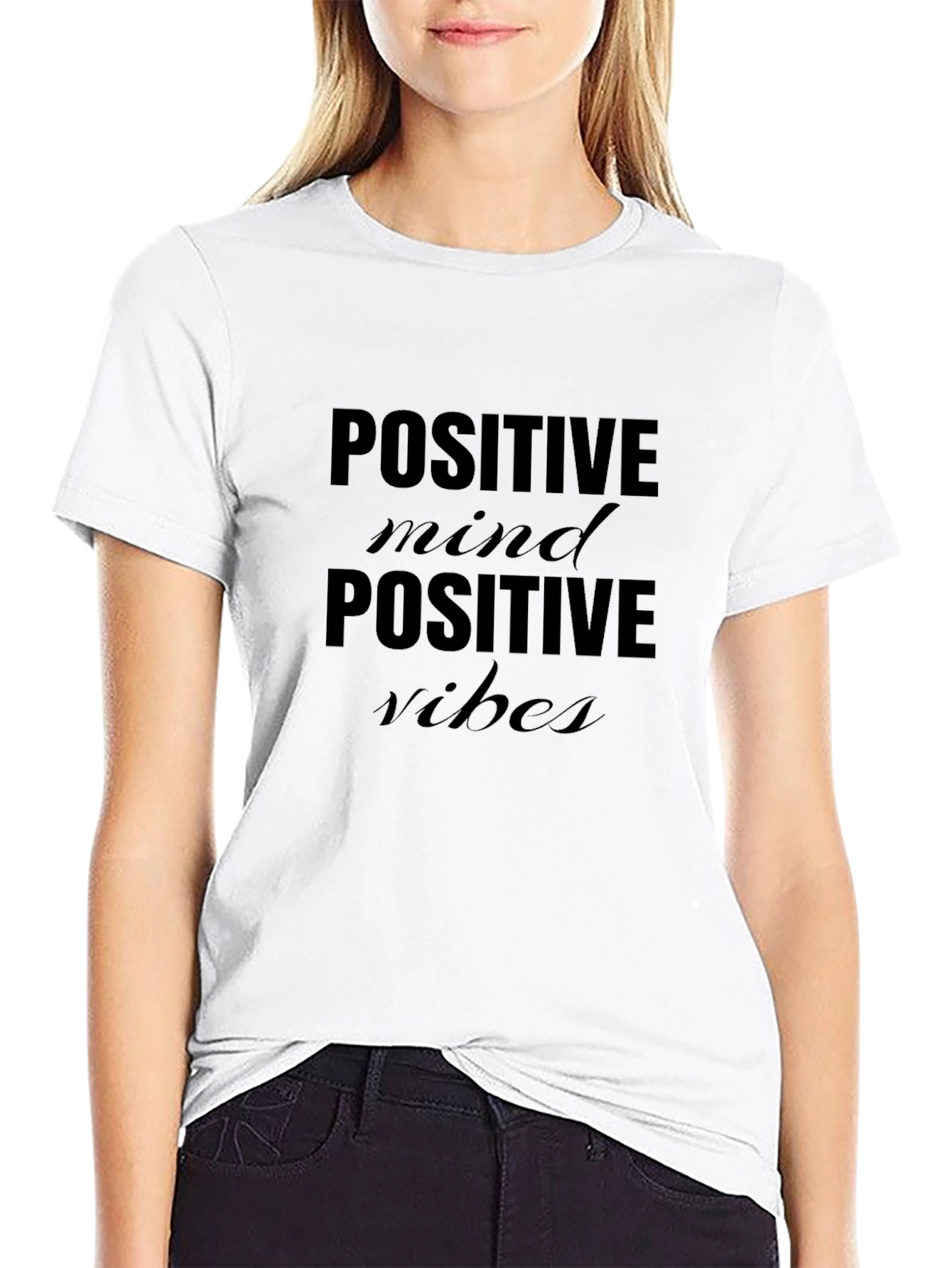 Positive Mind Positive Vibes Black T-Shirt