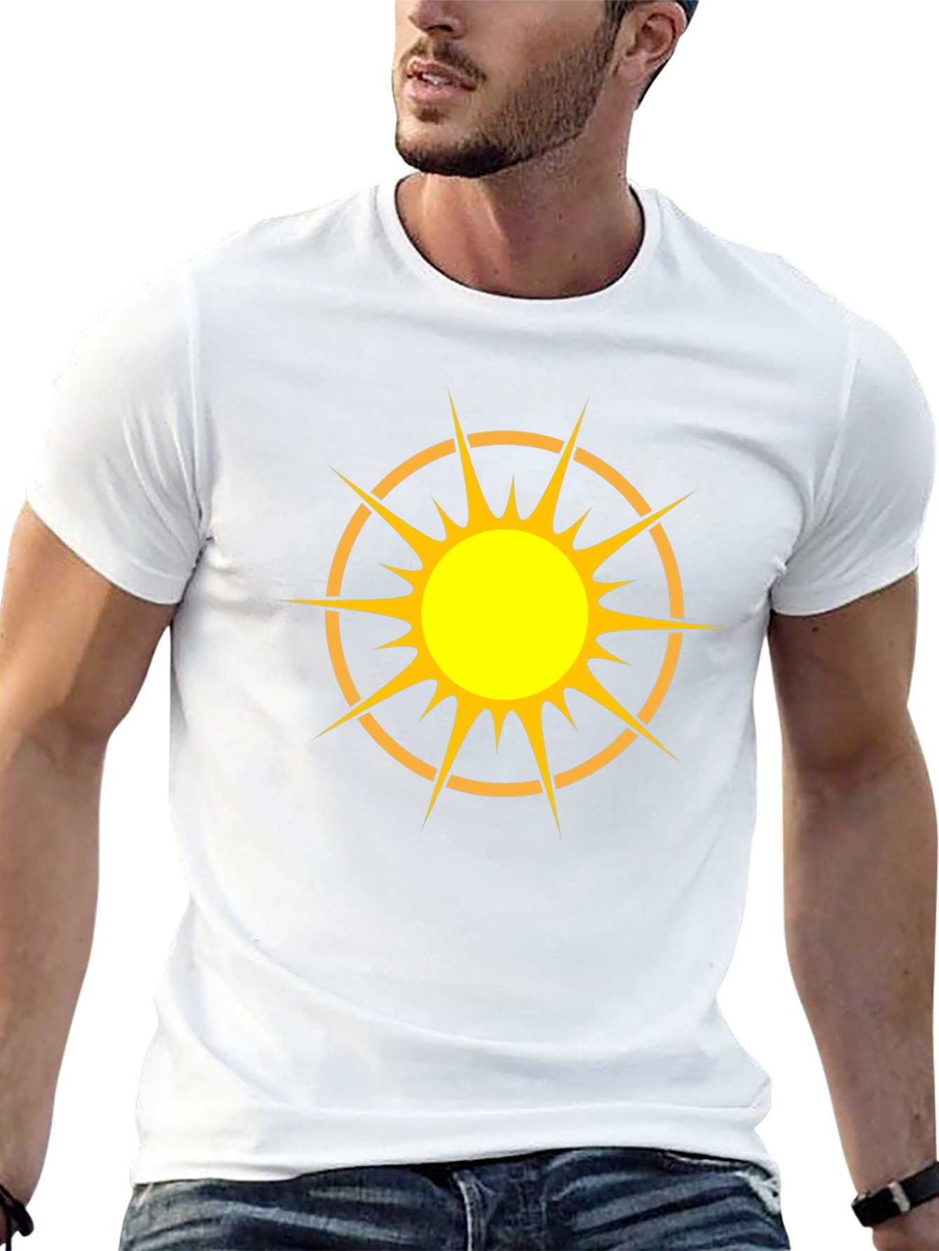 Radiant Sun Graphic Tee - Black Cotton T-Shirt