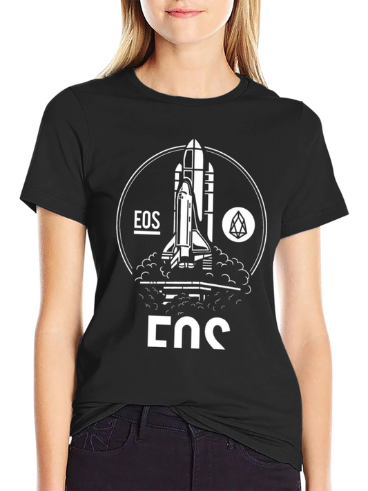 EOS Crypto Rocket T-Shirt - Black Cotton Blend