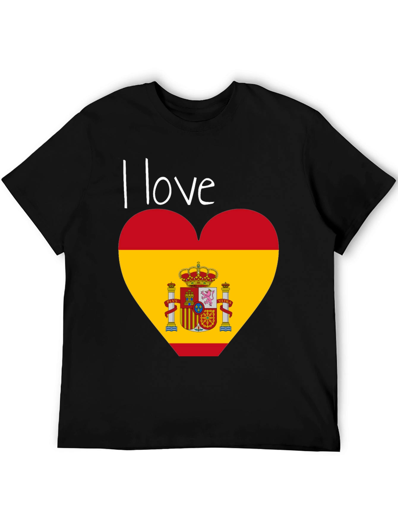 I Love Spain T-Shirt - Black Cotton Tee