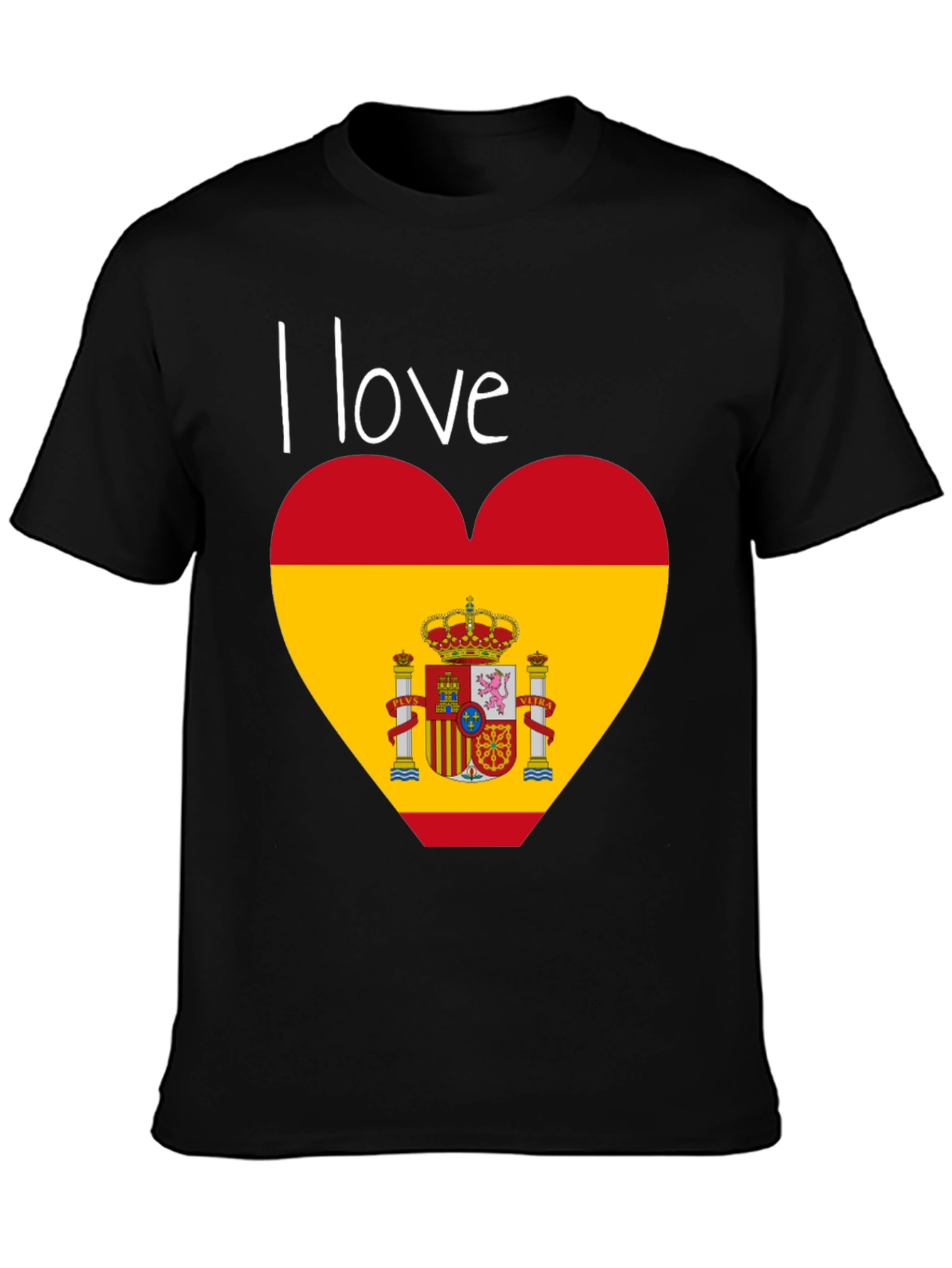 I Love Spain T-Shirt - Black Cotton Tee