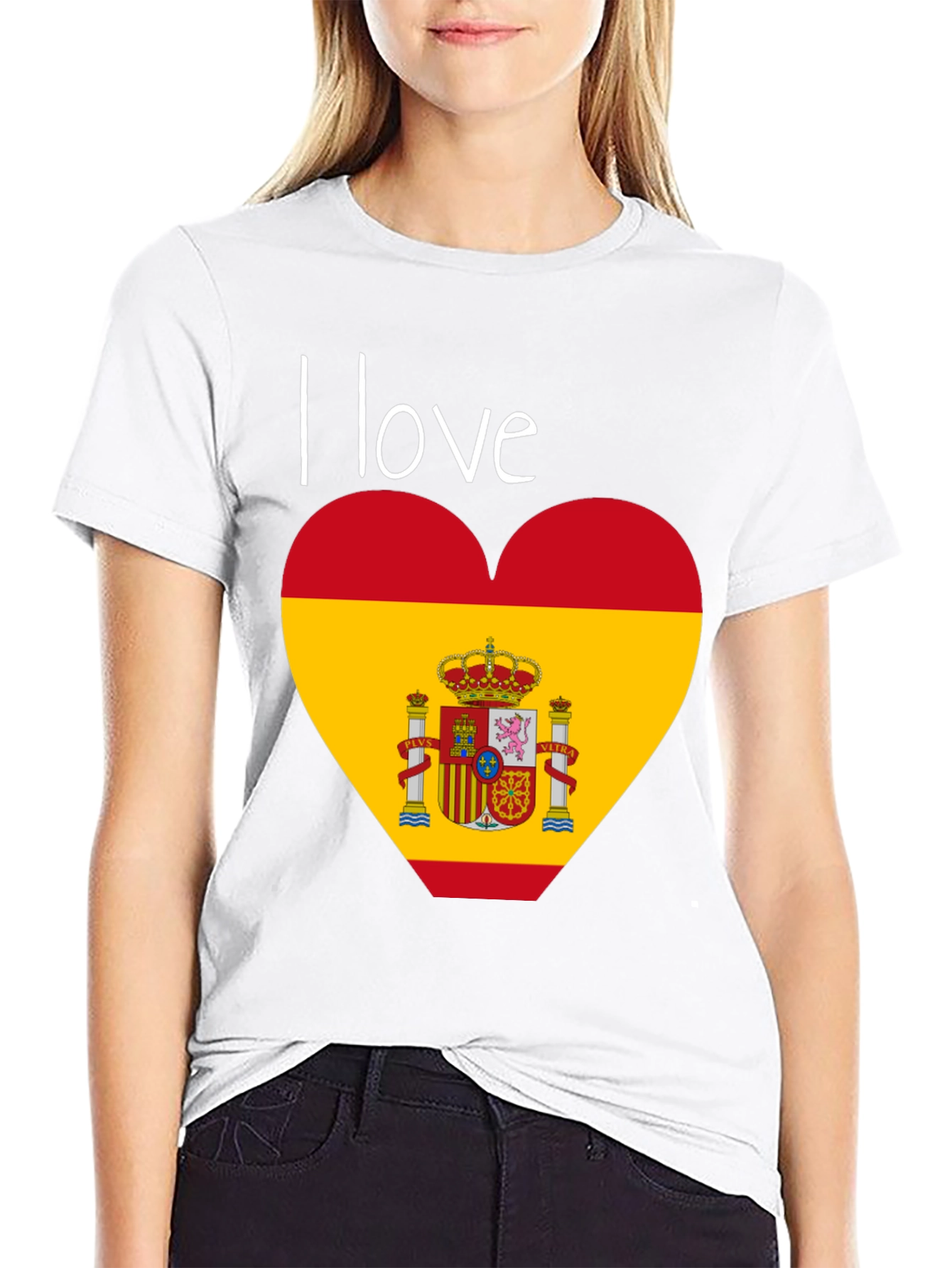 I Love Spain T-Shirt - Black Cotton Tee