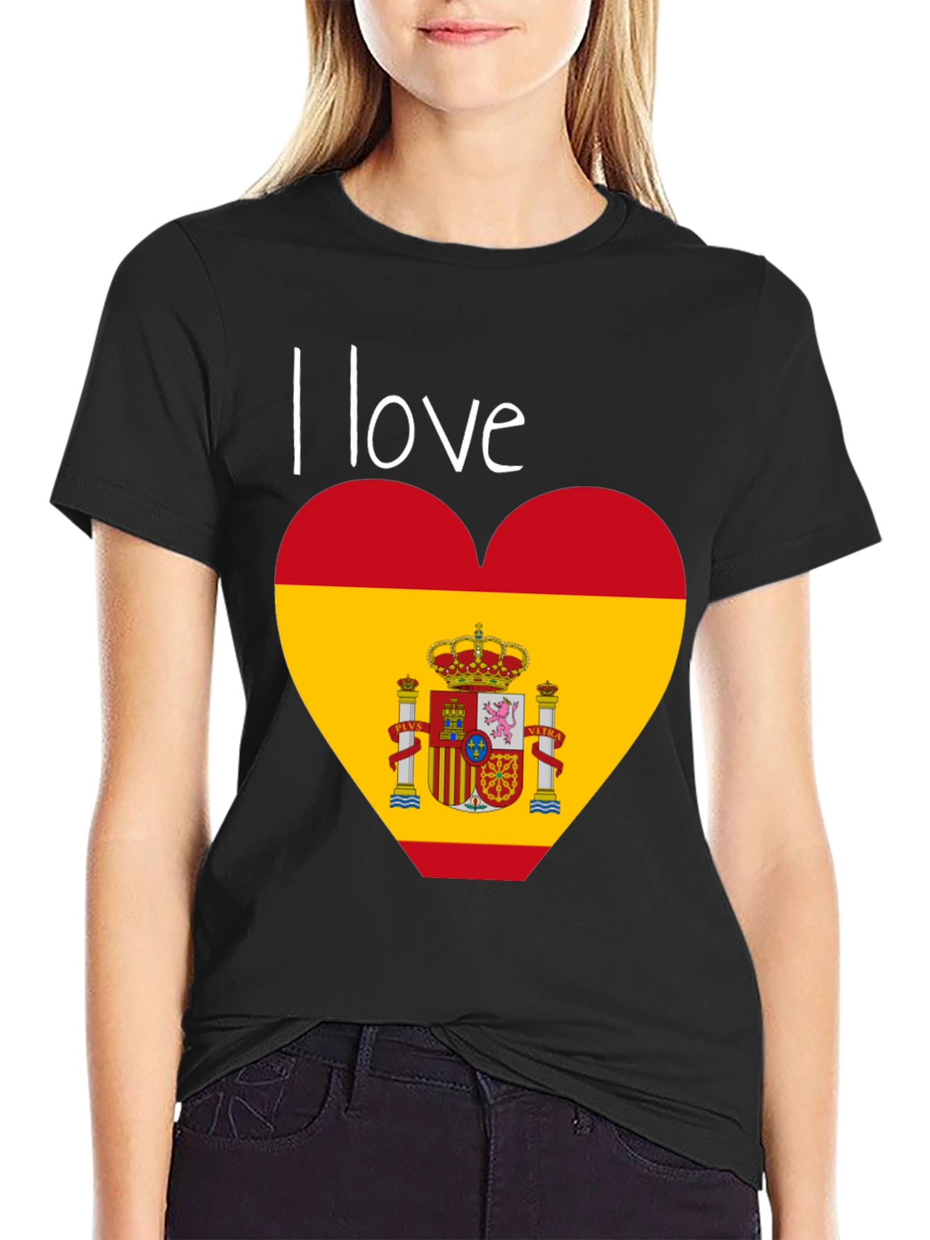 I Love Spain T-Shirt - Black Cotton Tee