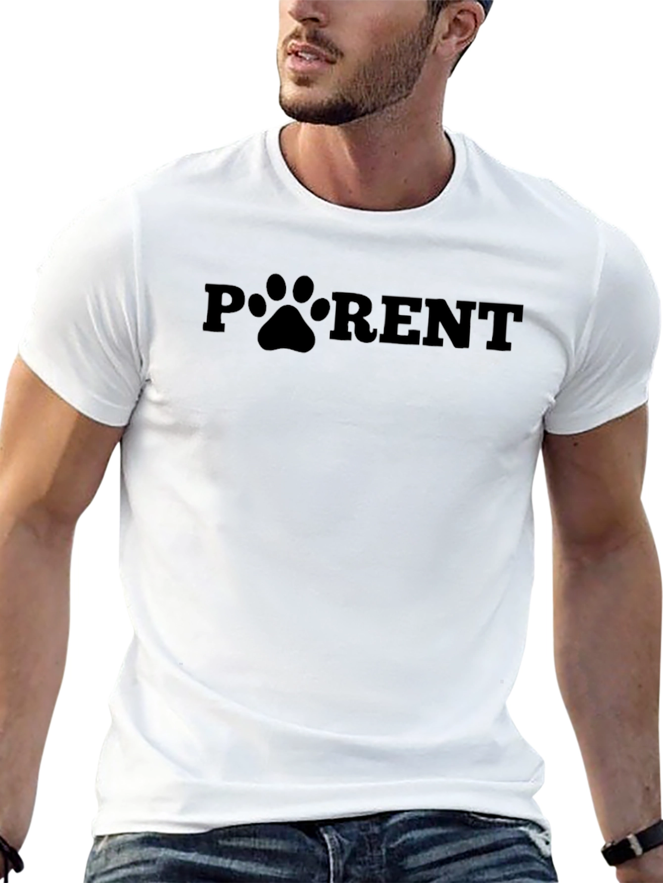 Pet Parent T-Shirt - Black Paw Print Design