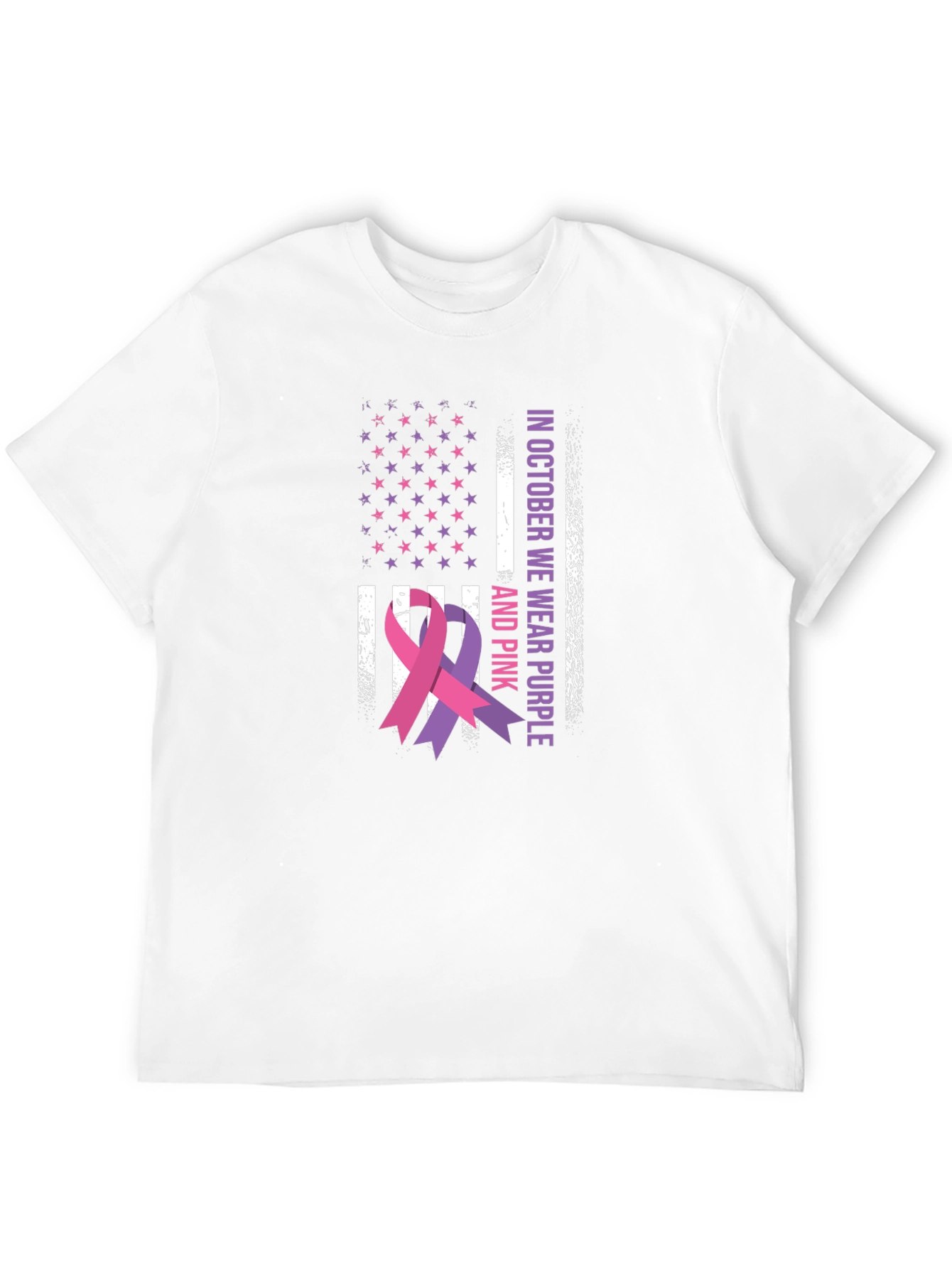 Purple & Pink Ribbon Awareness Graphic Tee