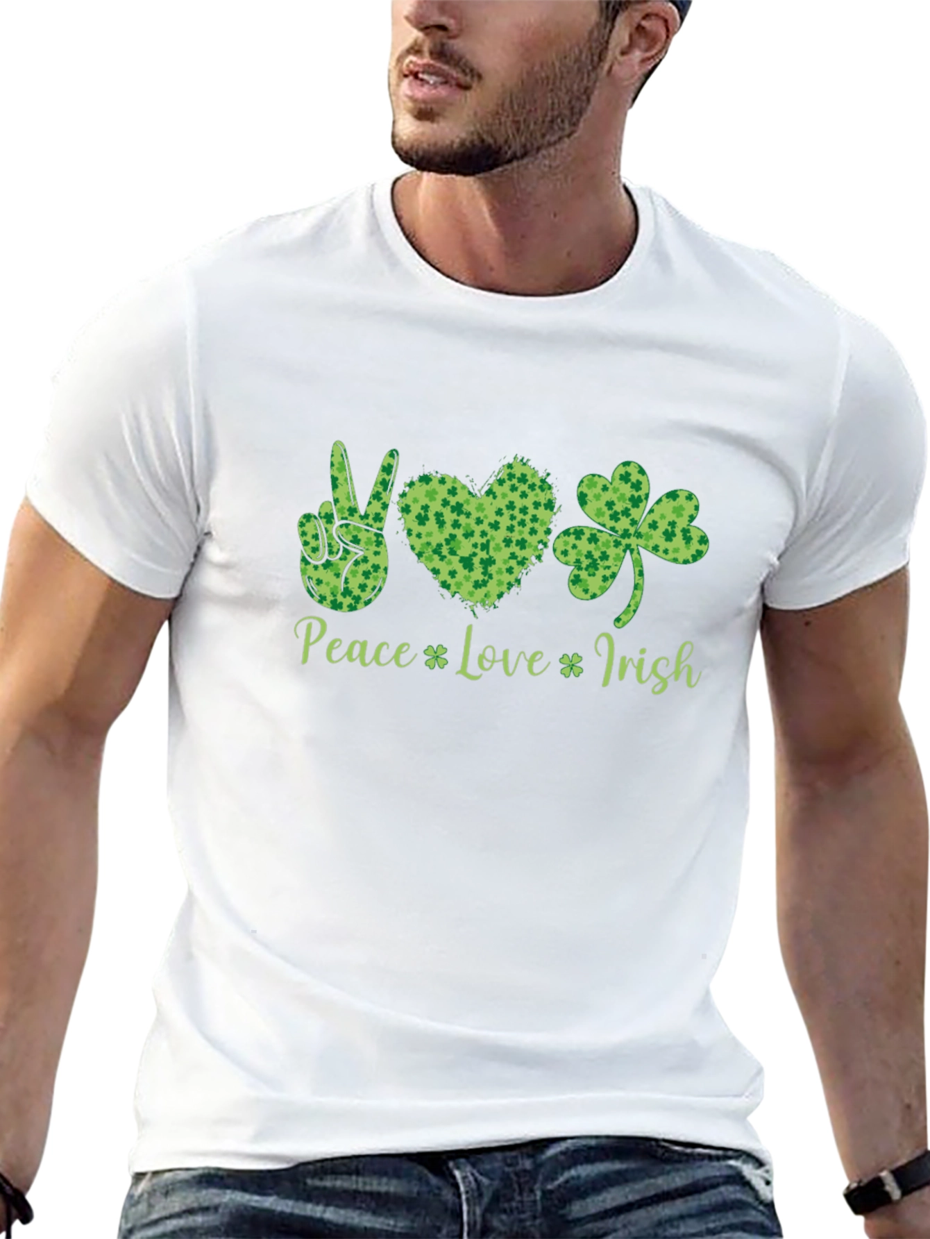 Peace Love Irish Shamrock T-Shirt