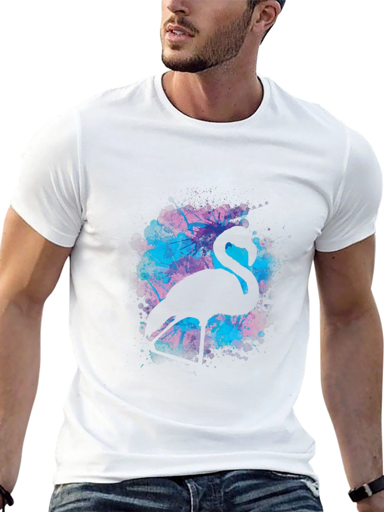 Flamingo Silhouette Graphic T-Shirt