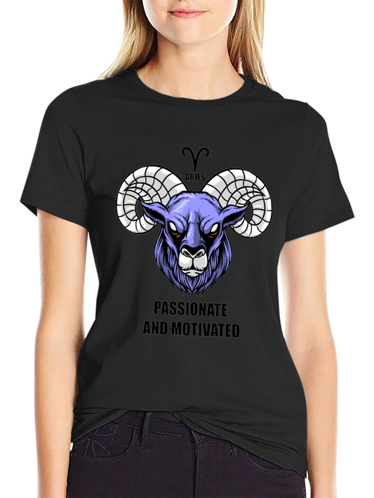 Aries Zodiac Graphic Tee - Passionate & Motivated