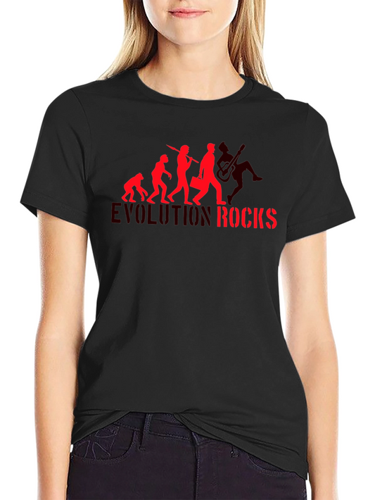 Evolution Rocks Graphic T-Shirt - Black Cotton Tee