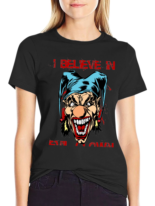 Evil Clown Graphic T-Shirt - Horror Halloween Tee