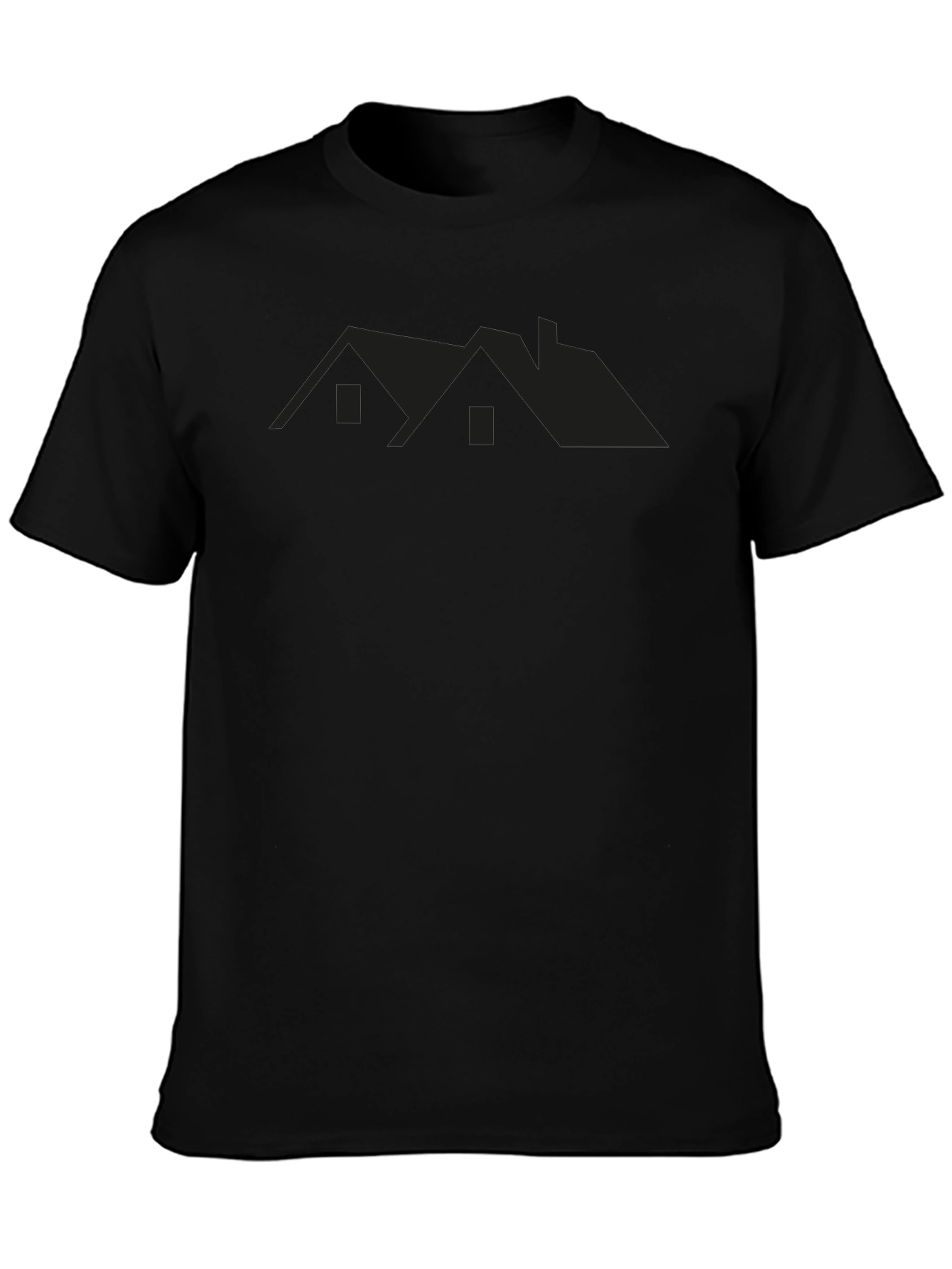 Black House Silhouette Tee - Modern Graphic T-Shirt