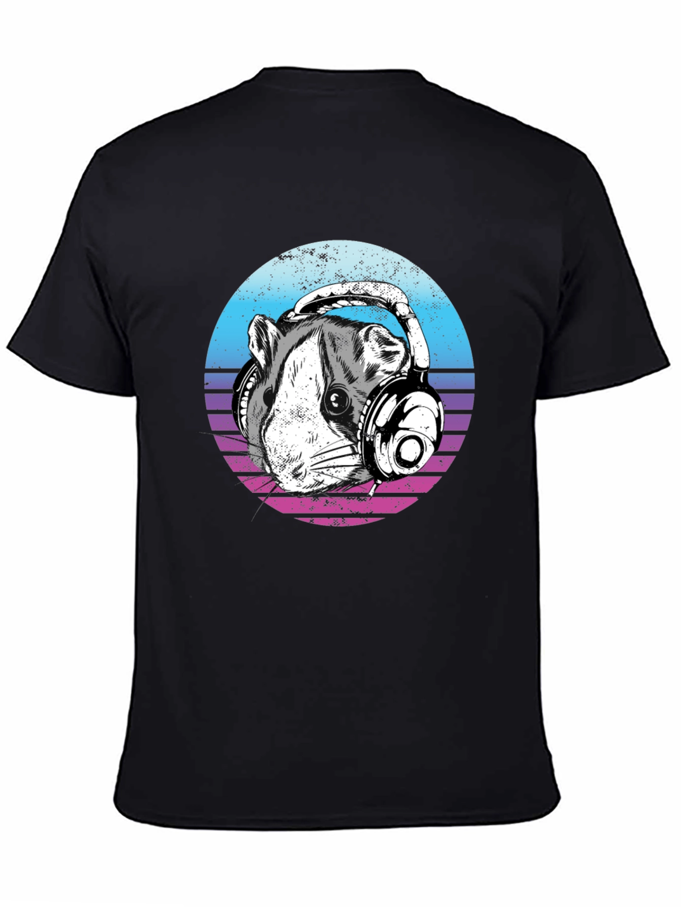 Cool Rat with Headphones Graphic T-Shirt