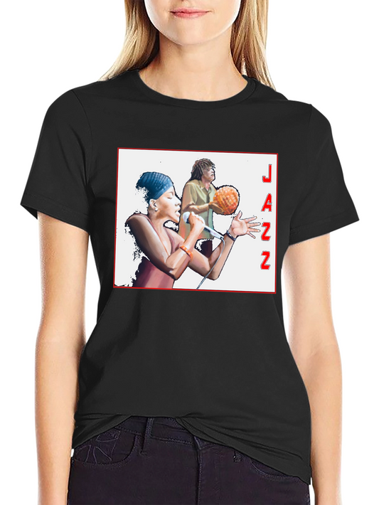 Jazz Music Graphic T-Shirt Black Tee