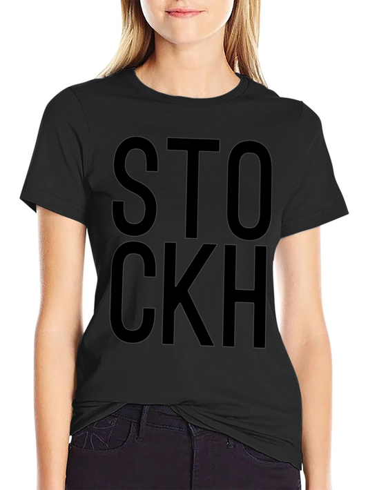 Black Graphic Tee - STOCKH Bold Text
