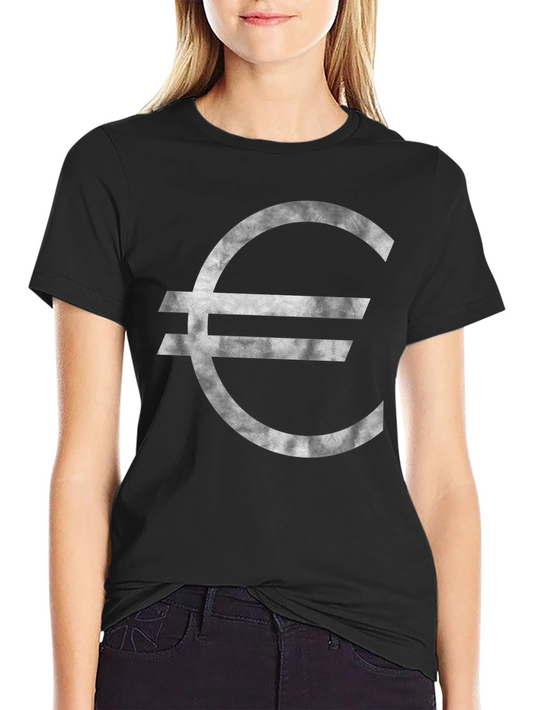 Euro Symbol Graphic Tee - Stylish Black T-Shirt