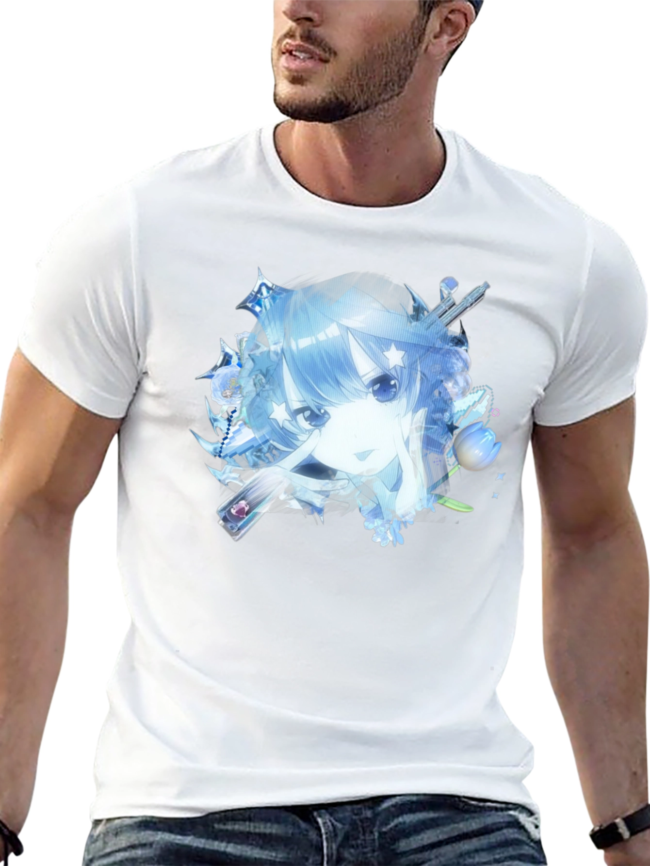 Anime Girl Black T-Shirt