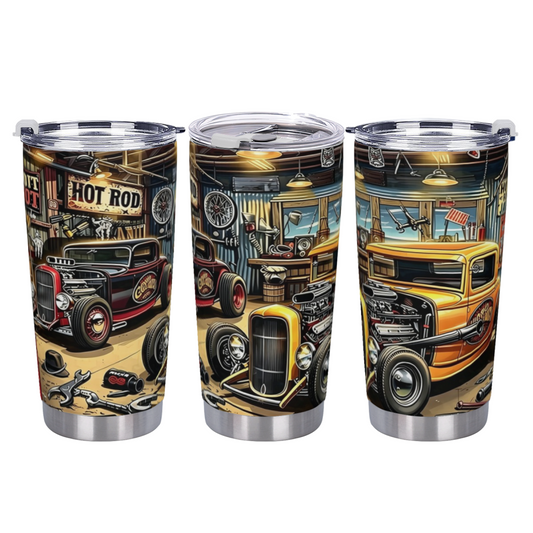 Retro Hot Rod Vintage Garage Workshop Car Lover Tumbler