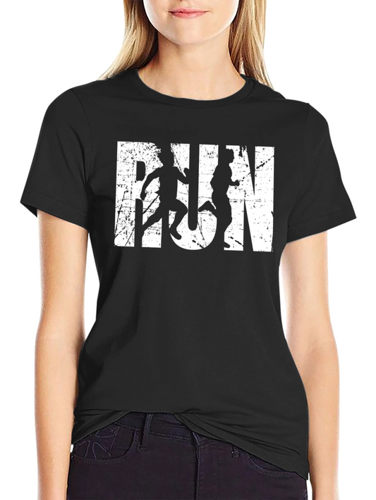 Distressed RUN Graphic T-Shirt