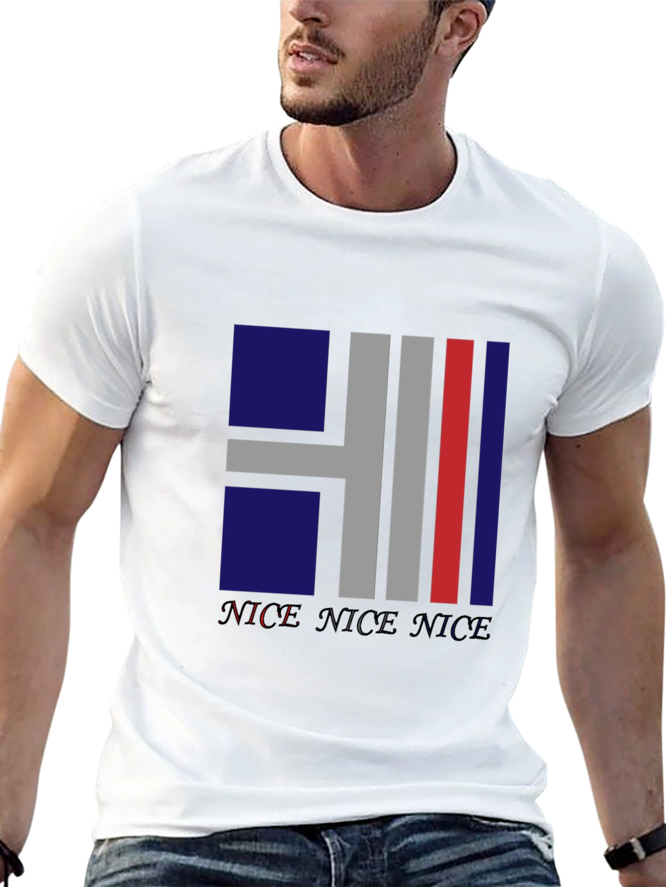 Nice Graphic Print Black T-Shirt
