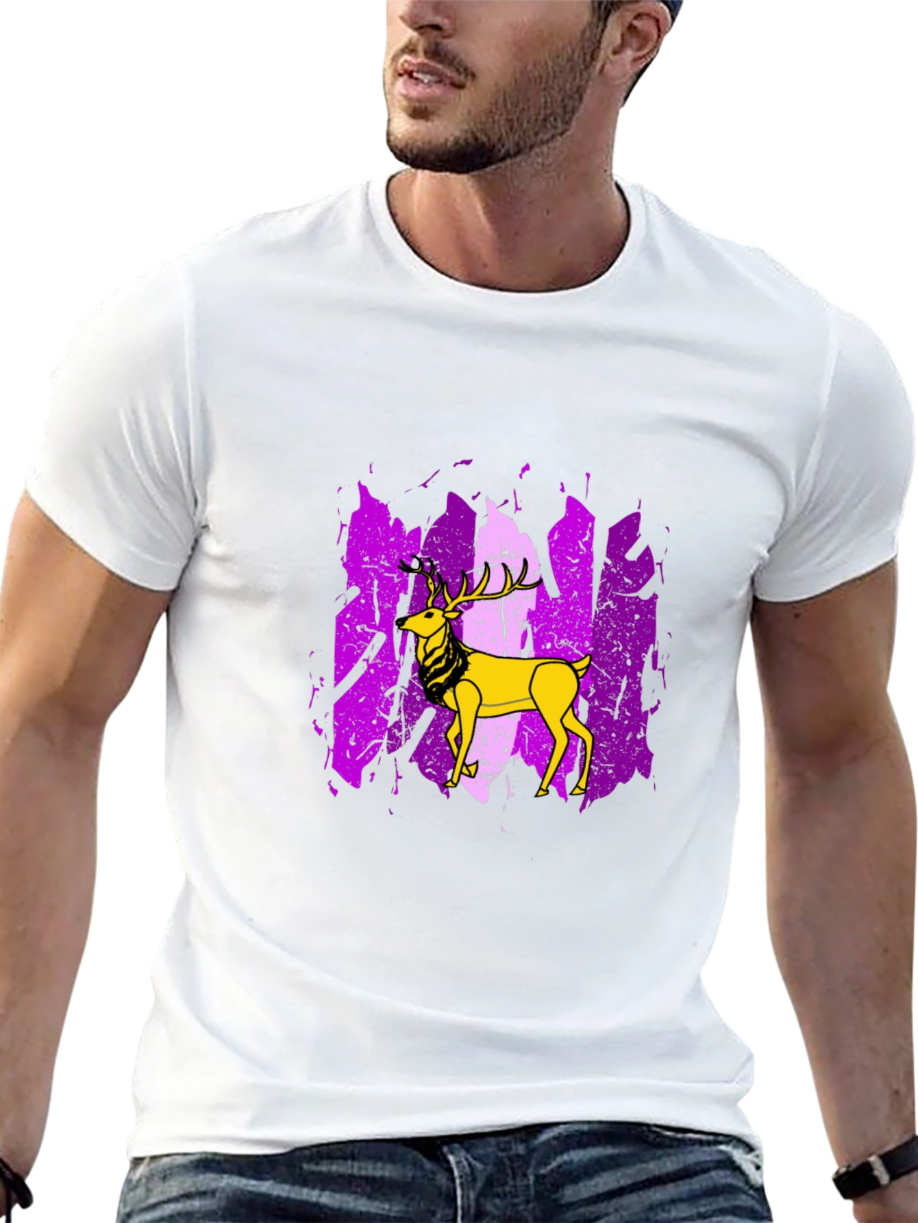 Deer Graphic Tee - Mens Black T-Shirt