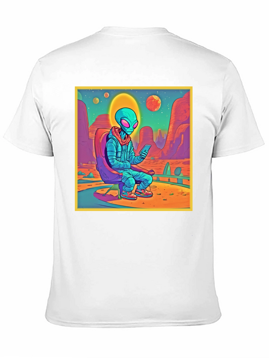 Alien Desert Scene Graphic Tee - Relaxed Style