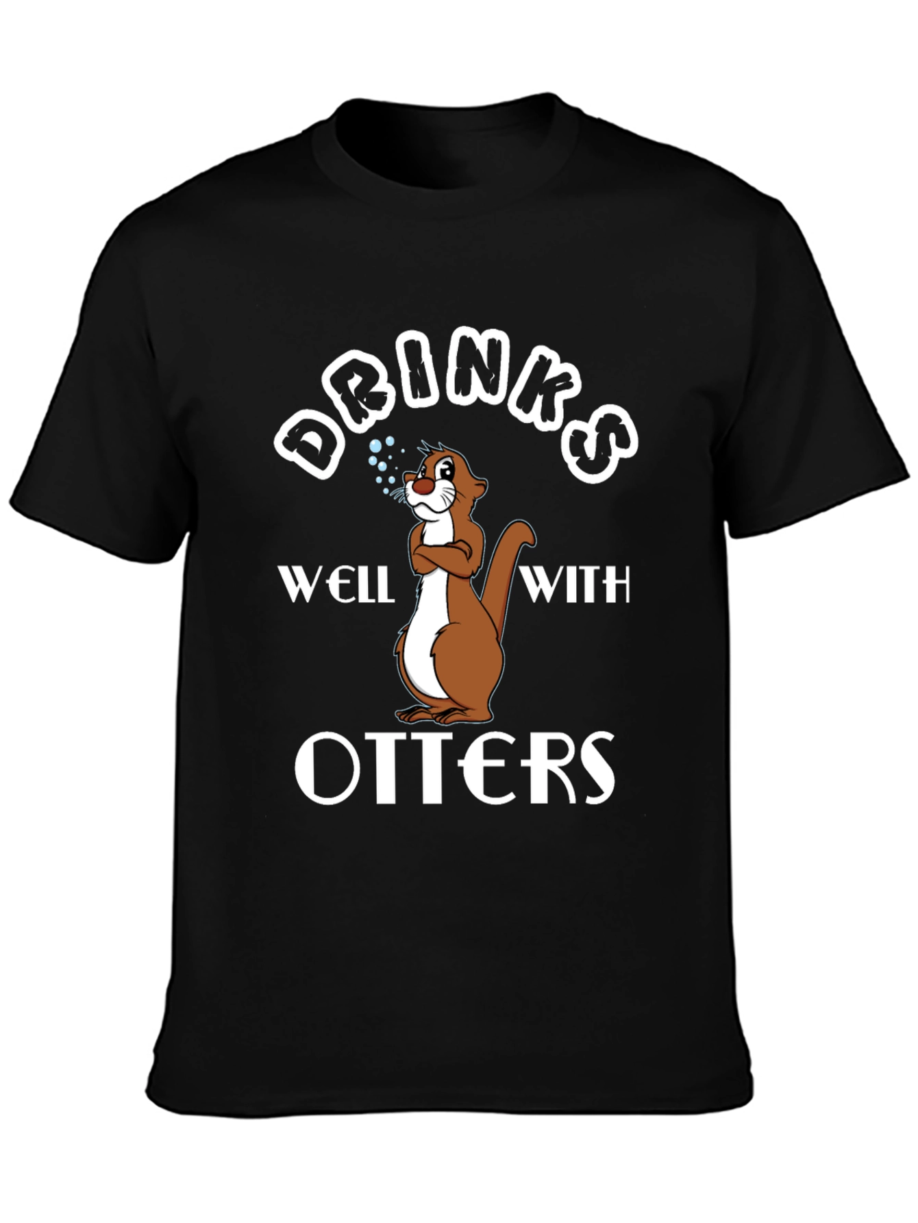 Drinks Well With Otters Graphic T-Shirt