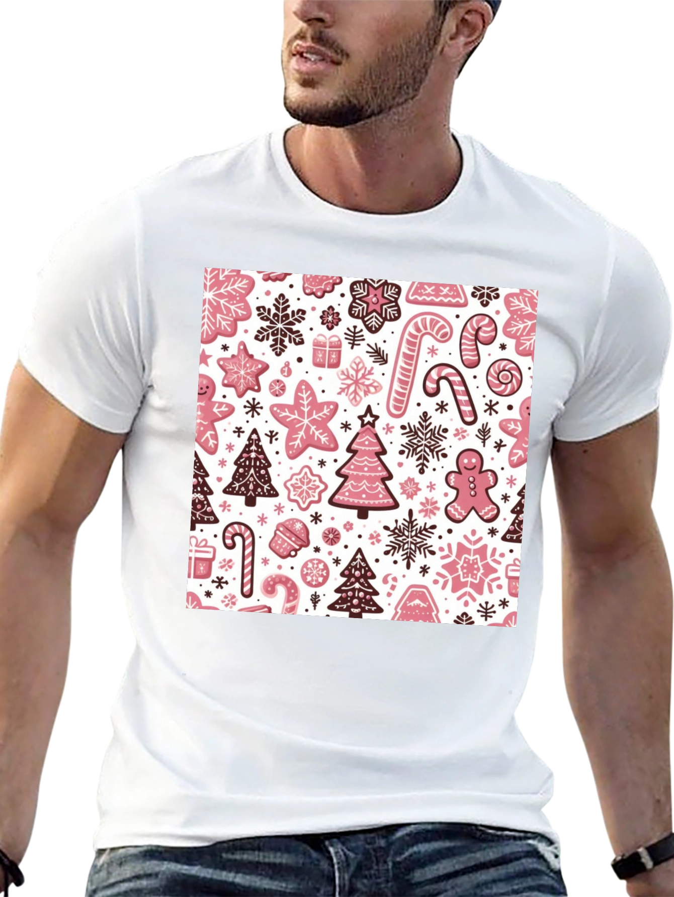 Festive Gingerbread Holiday Pattern Tee