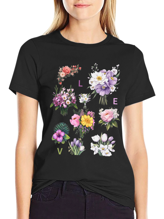 Floral LOVE T-Shirt - Botanical Graphic Tee