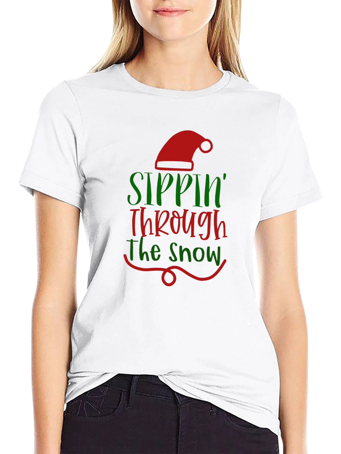 Sippin Through the Snow Christmas Tee