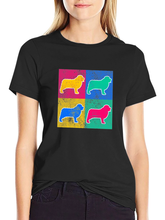 Colorful Dog Breed Pop Art Graphic T-Shirt