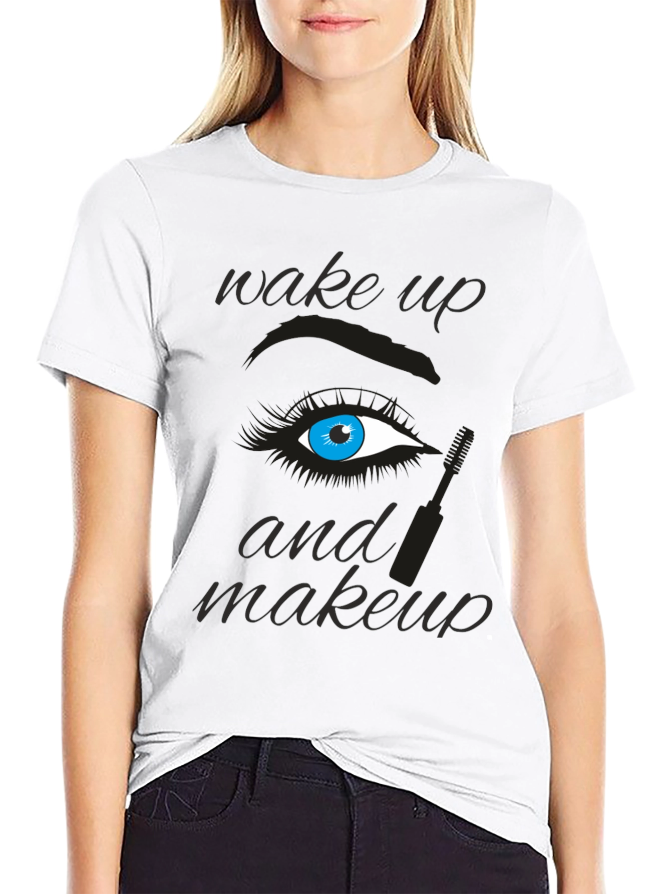 Wake Up and Makeup Graphic Tee