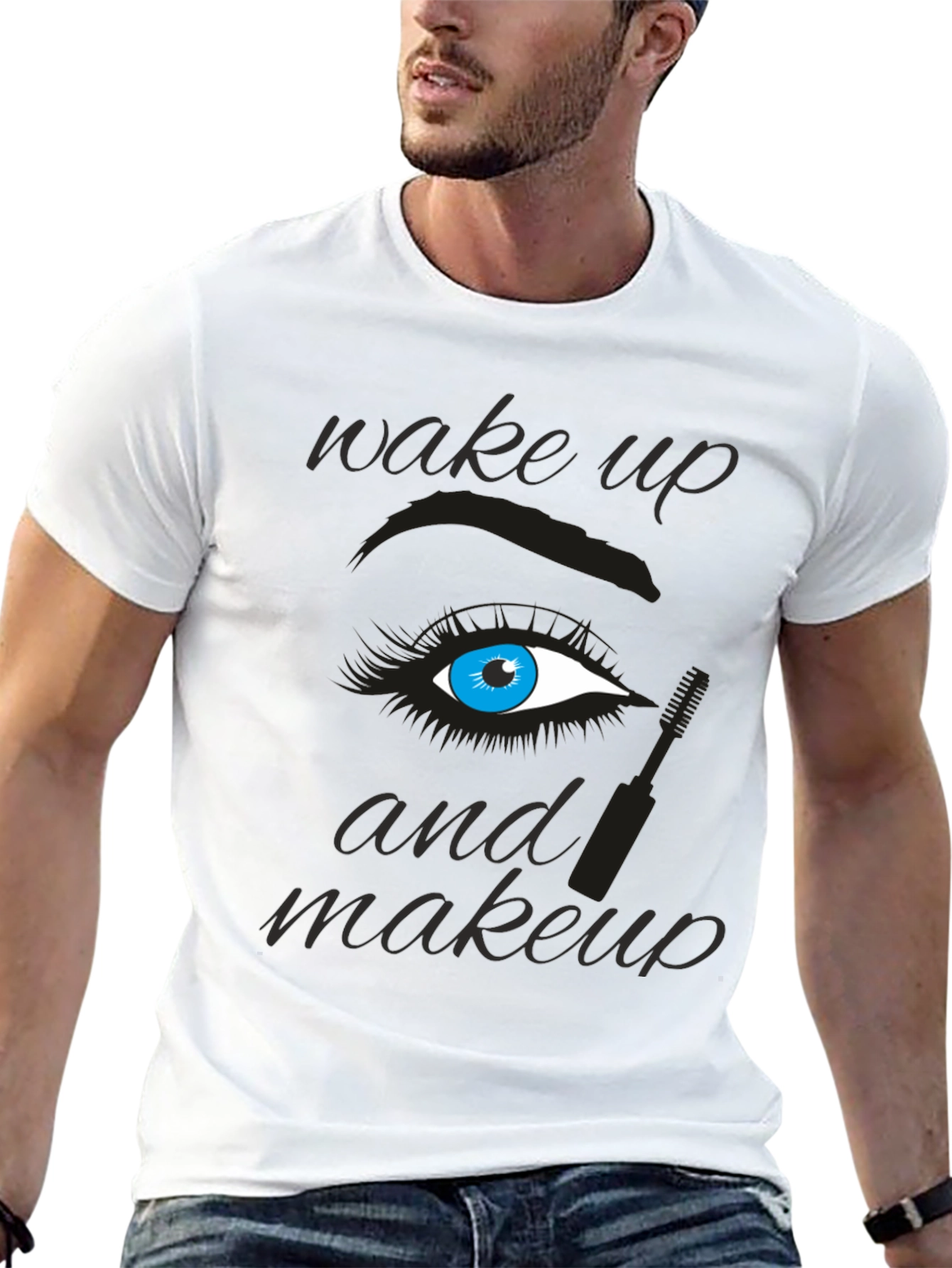 Wake Up and Makeup Graphic Tee