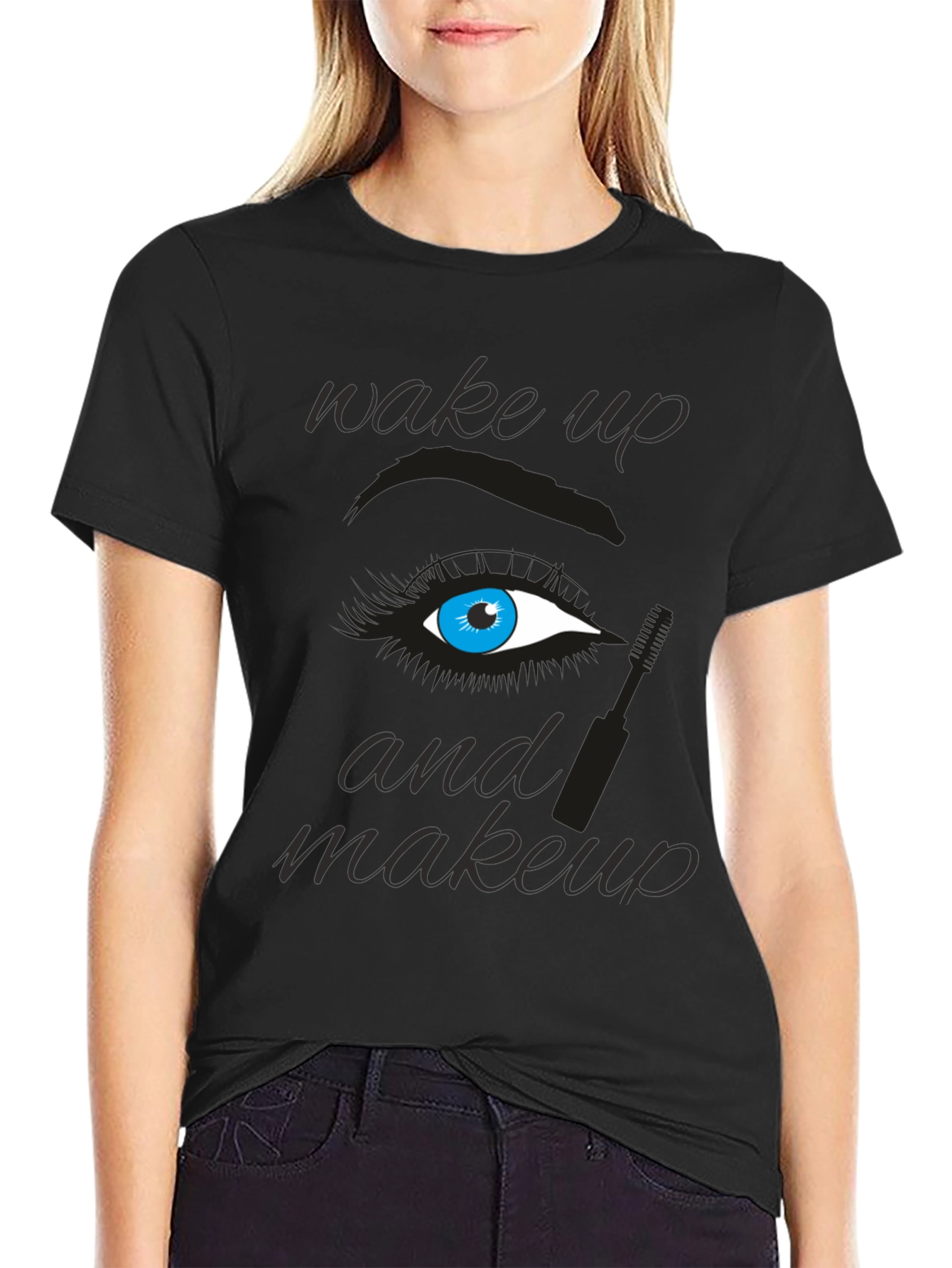Wake Up and Makeup Graphic Tee