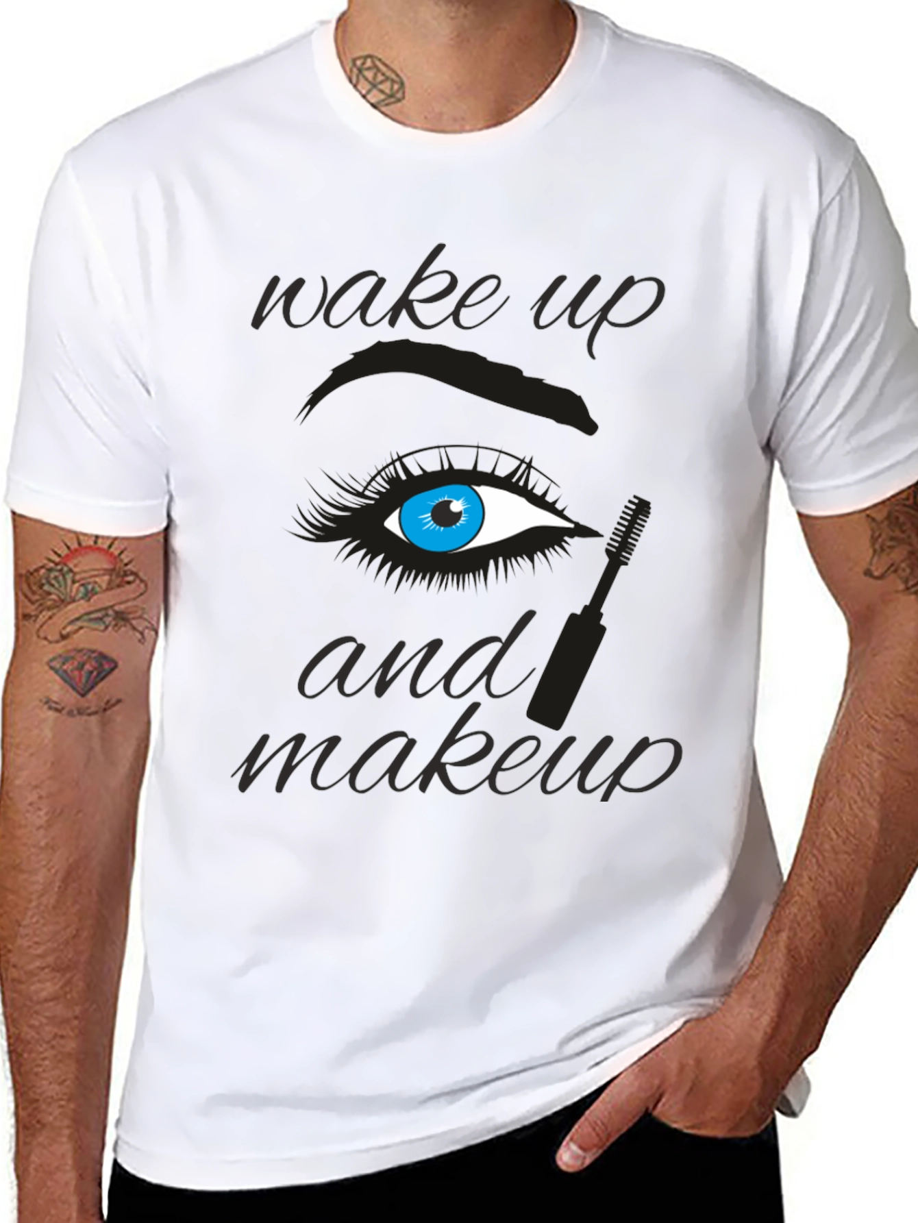 Wake Up and Makeup Graphic Tee