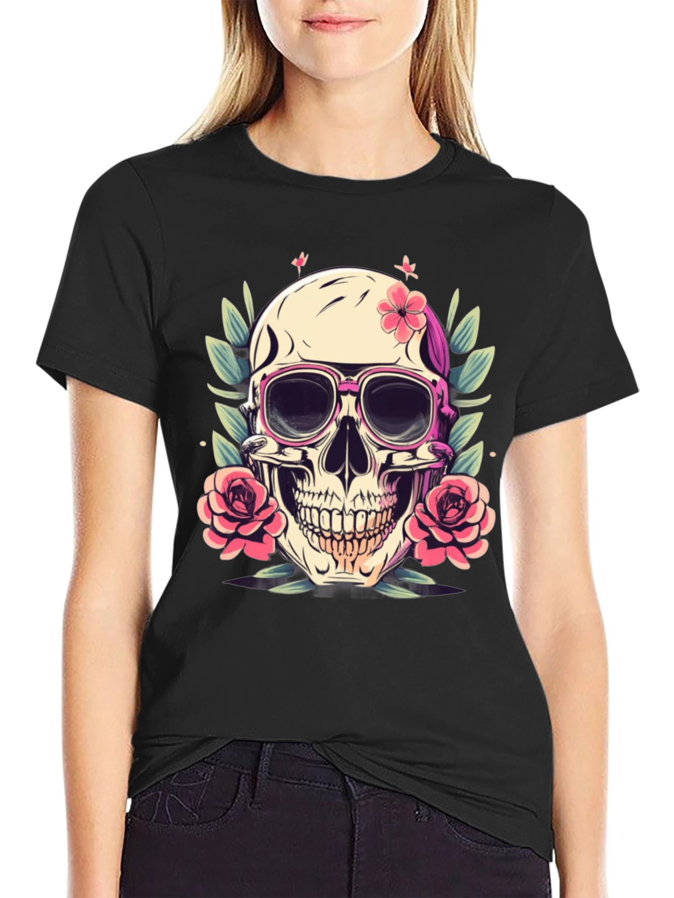 Skull & Roses T-Shirt - Edgy Summer Style
