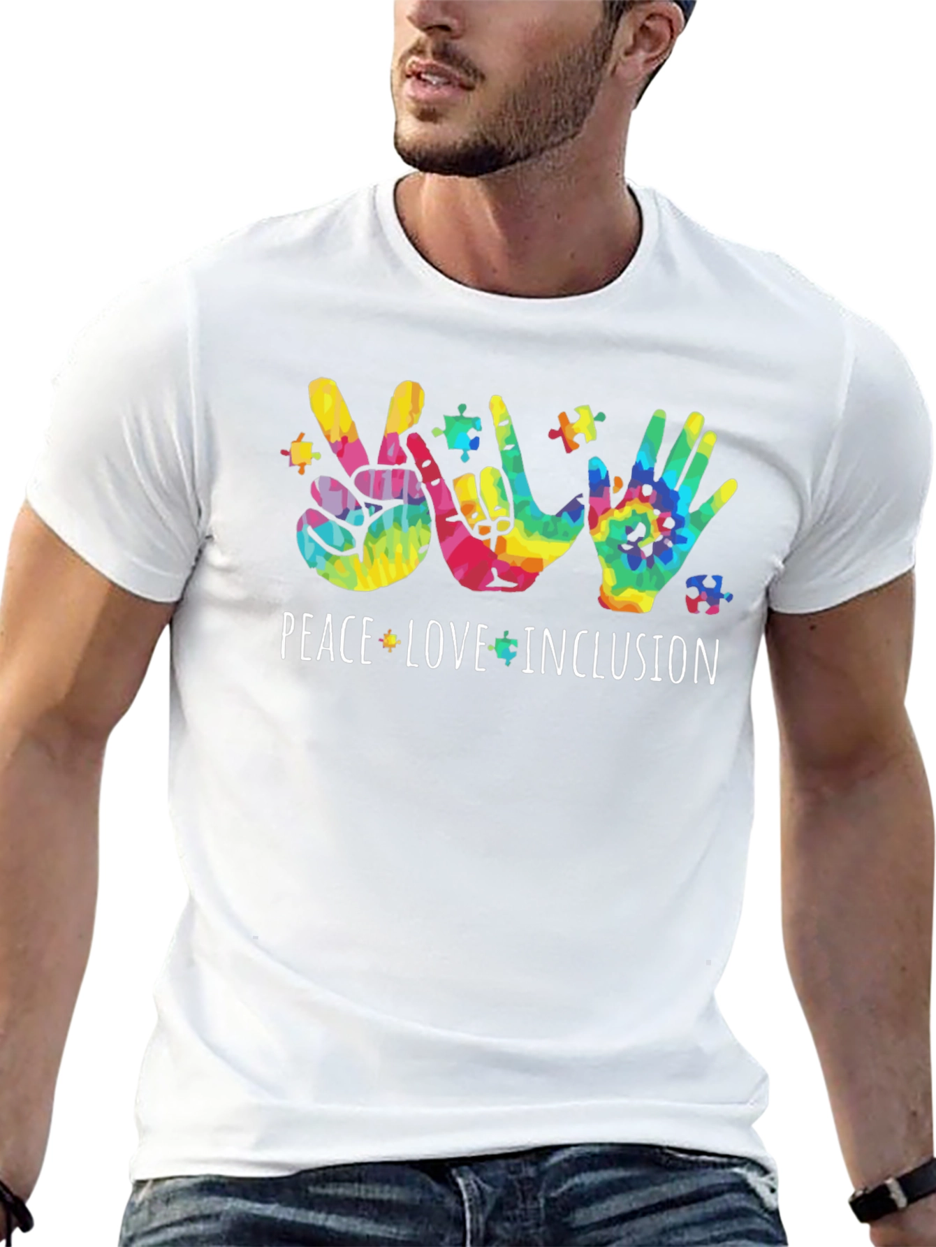 Peace Love Inclusion Autism Awareness T-Shirt