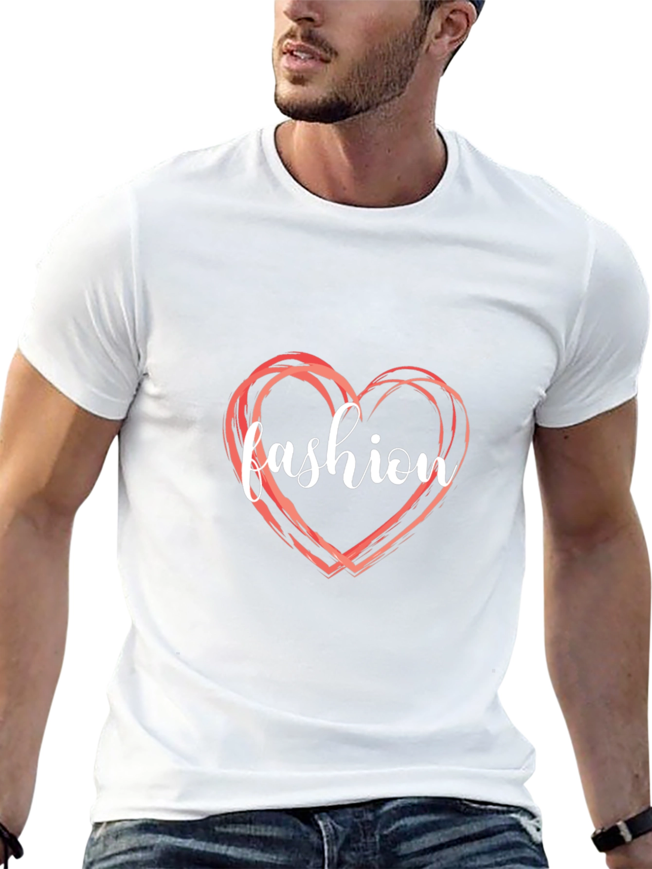 Fashion Heart Graphic Tee - Stylish Casual Wear